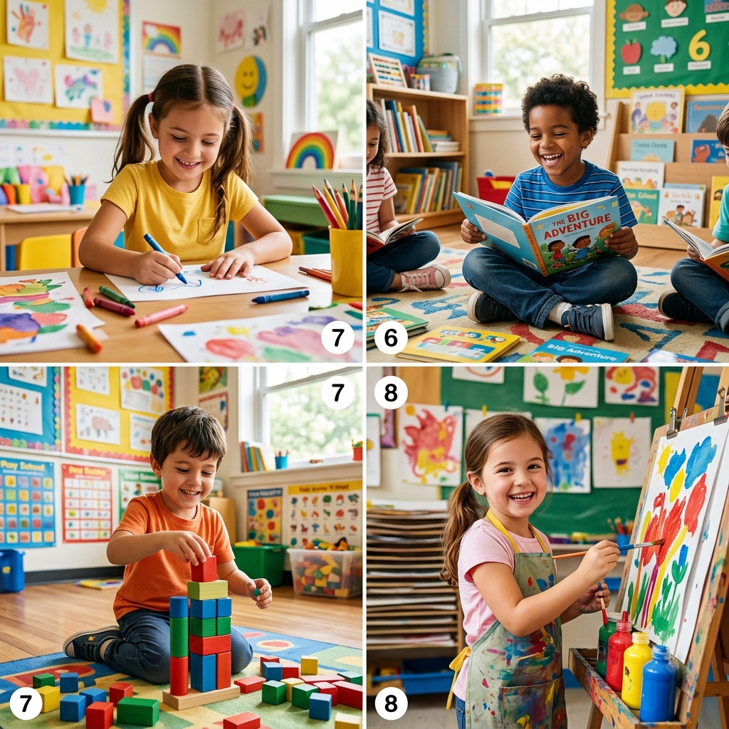 Children learning and playing